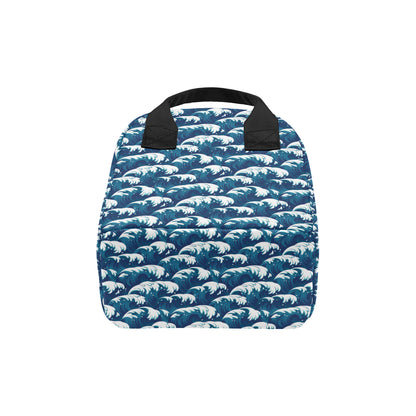 Ocean Wave Pattern Print Insulated Lunch Bag