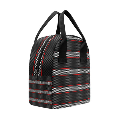 Checkered Flag Red Line Style Insulated Lunch Bag