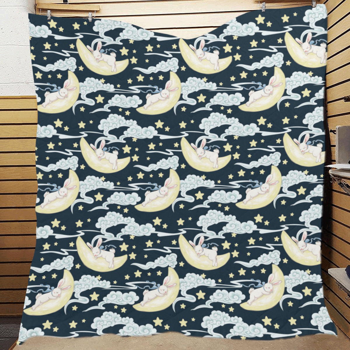 Rabbit Sleeping Pattern Print Design RB08 Premium Quilt
