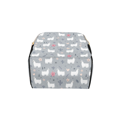 Llama Pattern Print Design 010 Diaper Bag Backpack