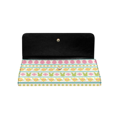 Easter Eggs Pattern Print Design RB016 Women's Trifold Wallet