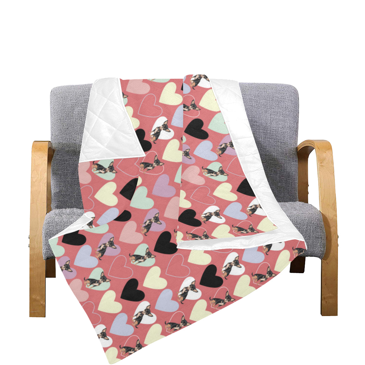 Chihuahua Pattern Print Design 01 Premium Quilt