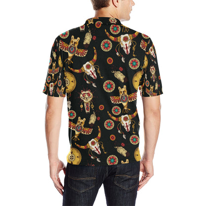 Native American Symbol Pattern Men Polo Shirt