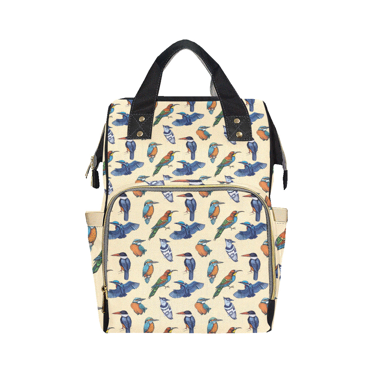 Kingfisher Bird Pattern Print Design 04 Diaper Bag Backpack
