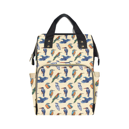 Kingfisher Bird Pattern Print Design 04 Diaper Bag Backpack