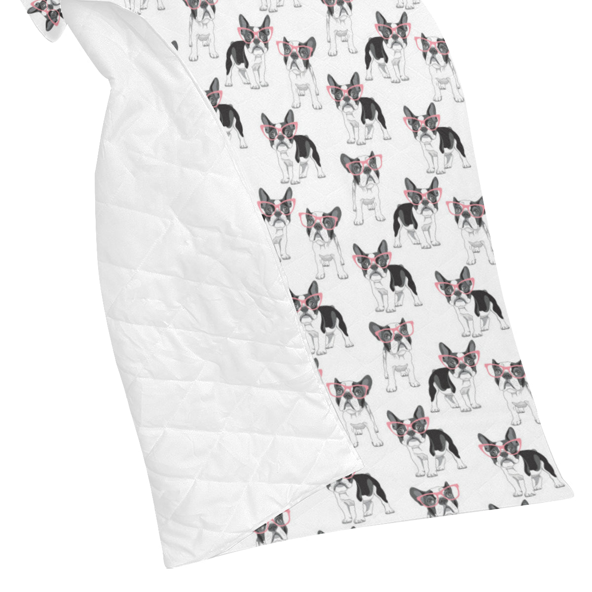 Boston Terrier Pattern Print Design 03 Premium Quilt