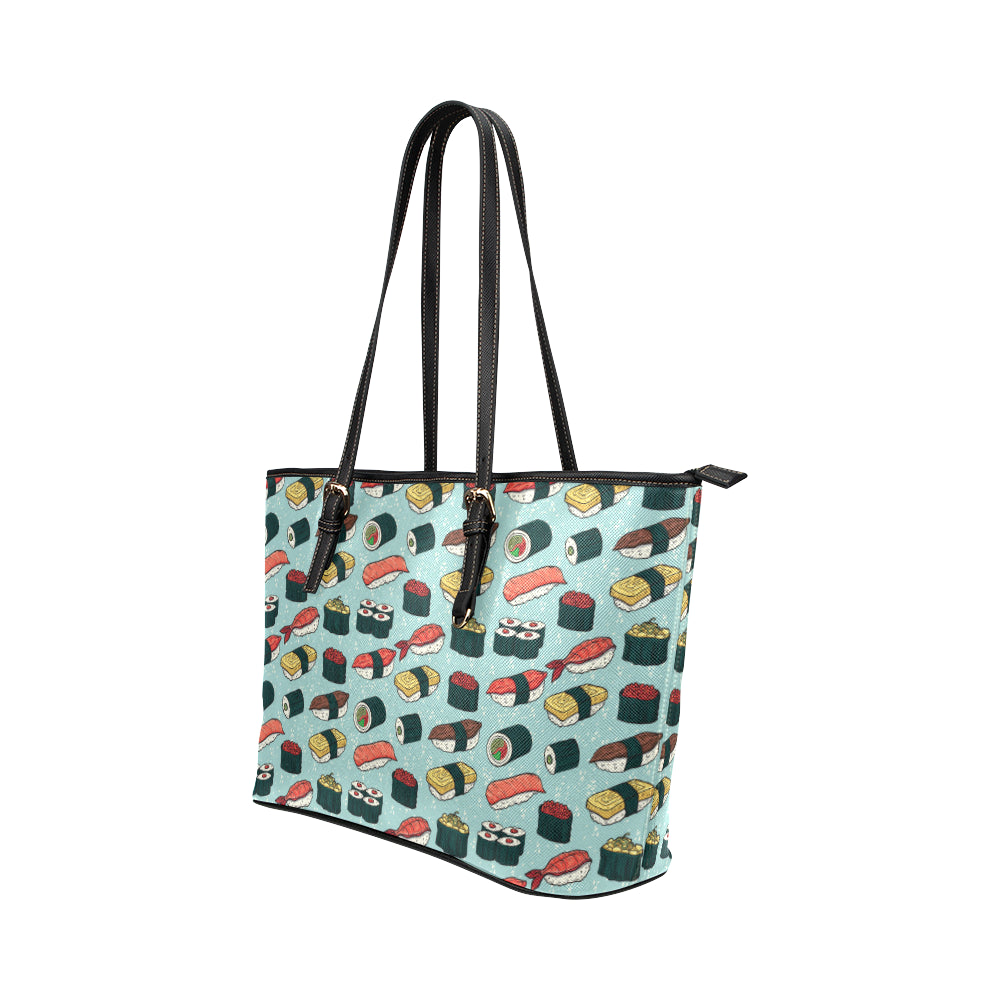 Sushi Pattern Design Leather Tote Bag