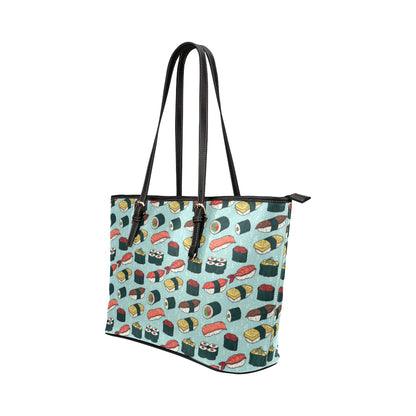 Sushi Pattern Design Leather Tote Bag