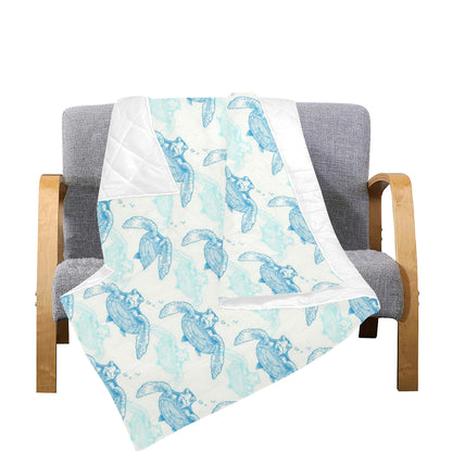 Sea Turtle Pattern Print Design T01 Premium Quilt
