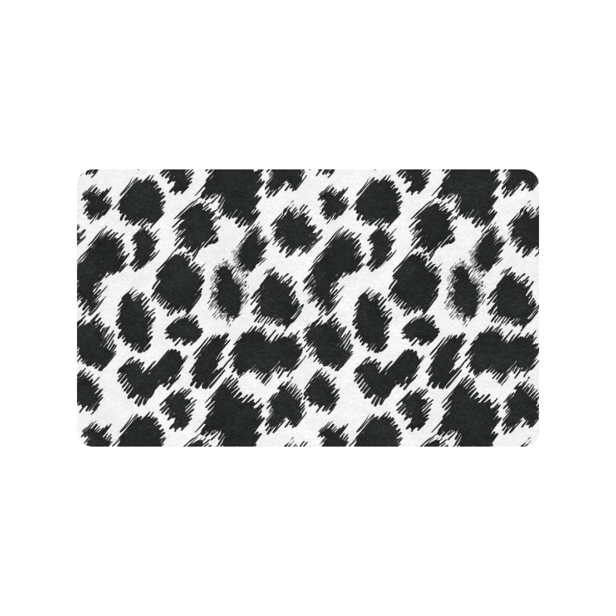 Cheetah Black Print Pattern Rubber Doormat