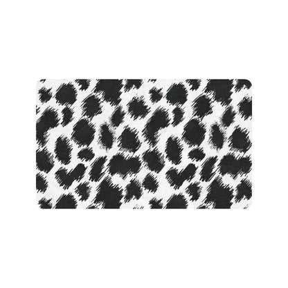 Cheetah Black Print Pattern Rubber Doormat