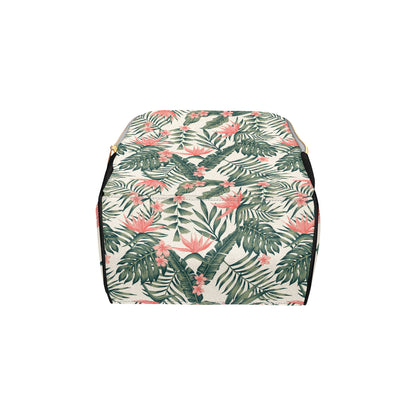 Tropical Flower Palm Leaves Diaper Bag Backpack