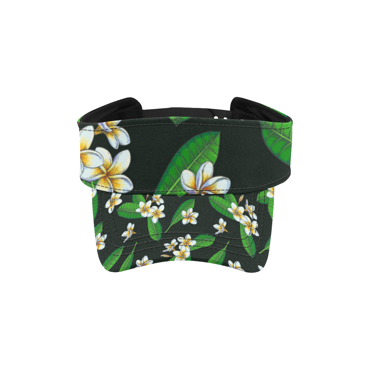White Plumeria Pattern Print Design PM023 Unisex Sun Visor