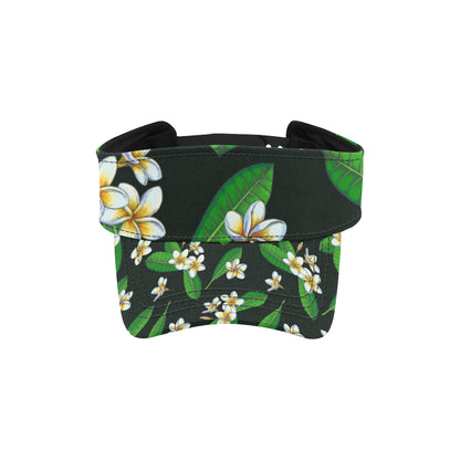 White Plumeria Pattern Print Design PM023 Unisex Sun Visor