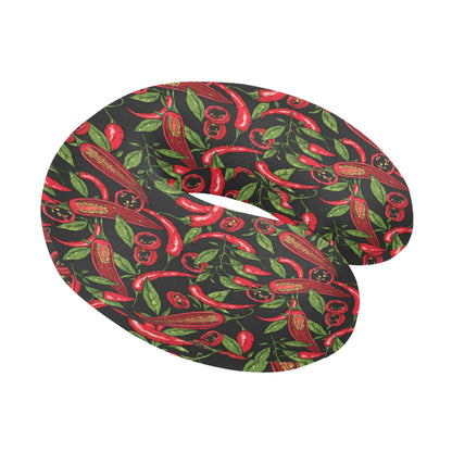 Chilli Pepper Pattern Print Design 02 U-Shaped Travel Neck Pillow