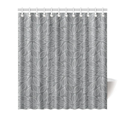 Elm Leave Grey Print Pattern Shower Curtain