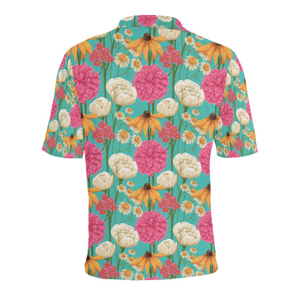 Summer Floral Pattern Print Design SF07 Men Polo Shirt