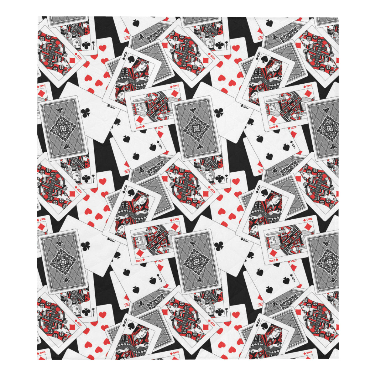 Poker Cards Pattern Print Design A04 Premium Quilt