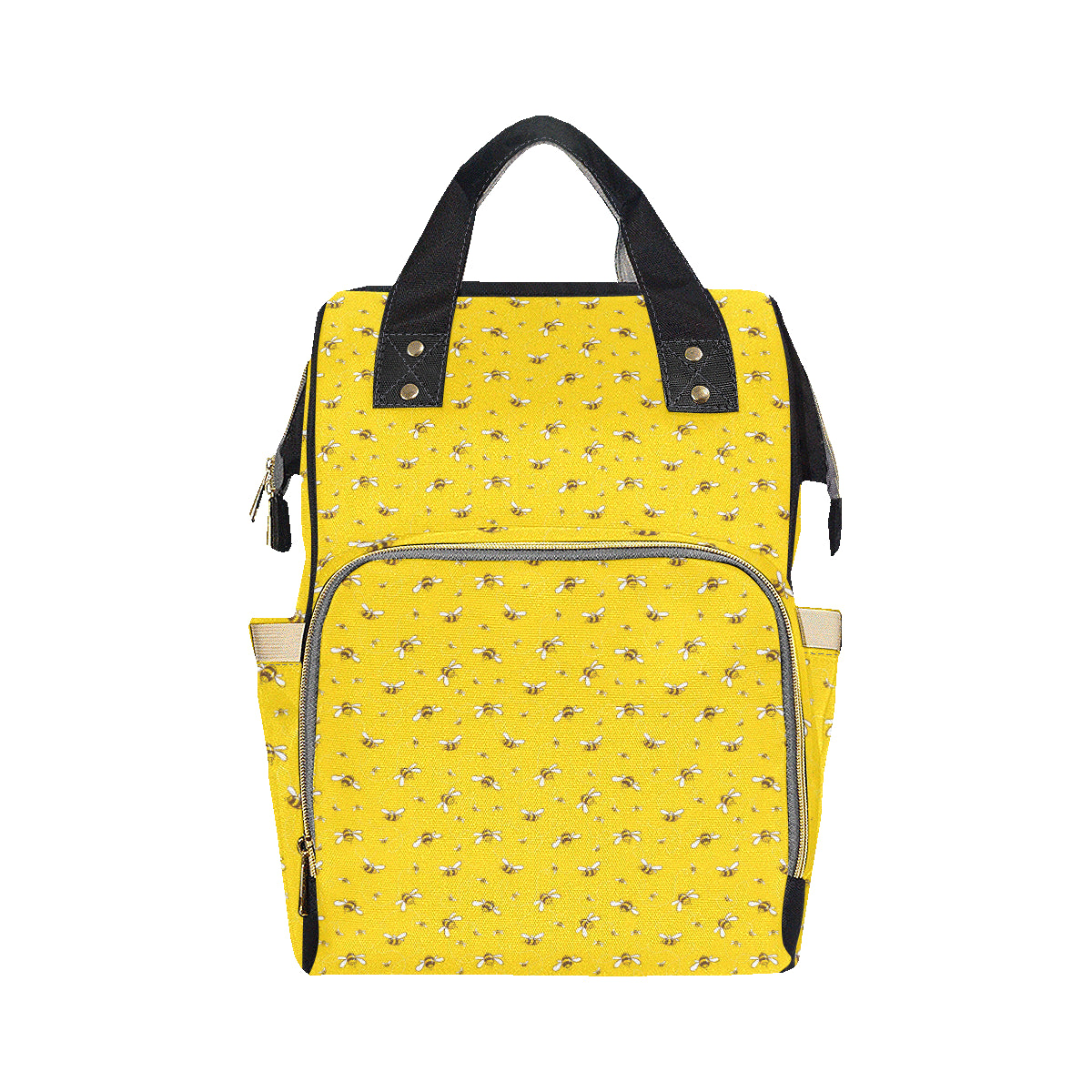 Bee Pattern Print Design 05 Diaper Bag Backpack