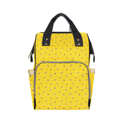 Bee Pattern Print Design 05 Diaper Bag Backpack