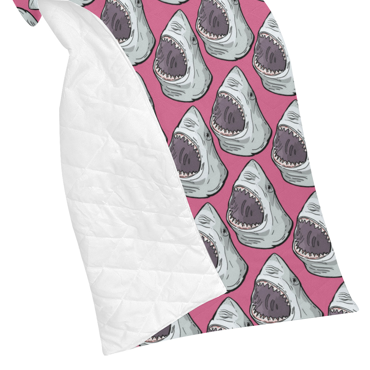 Great White Shark Pattern Print Design 01 Premium Quilt