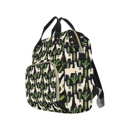 Llama Cactus Pattern Print Design 011 Diaper Bag Backpack