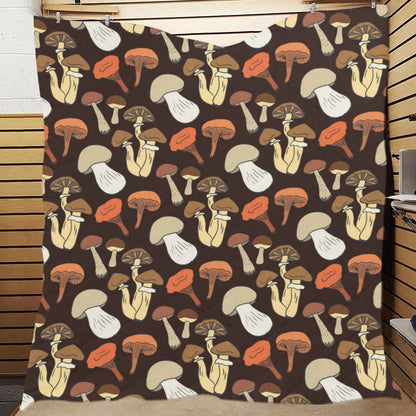 Mushroom Pattern Print Design A05 Premium Quilt