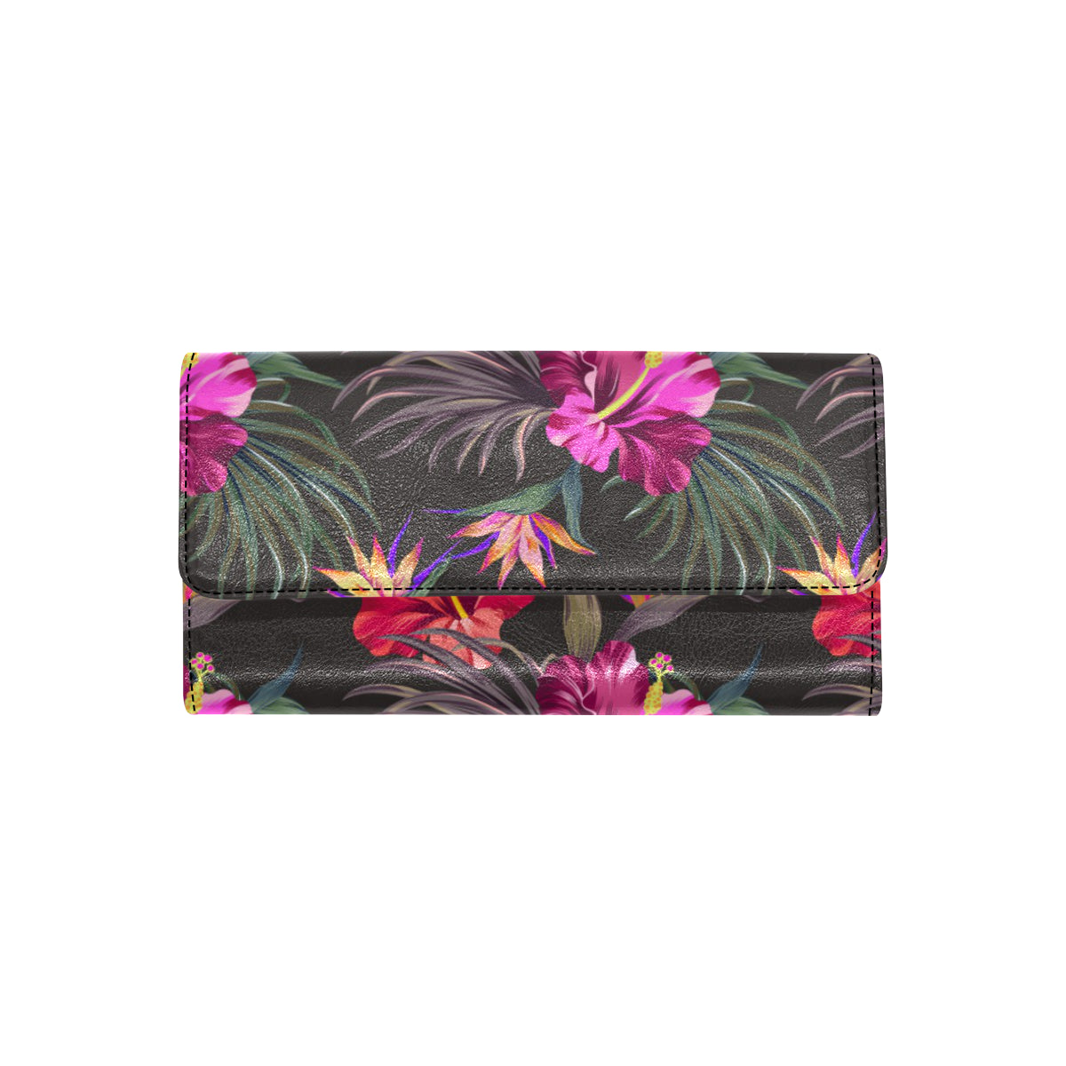 Hibiscus Pattern Print Design HB014 Women's Trifold Wallet