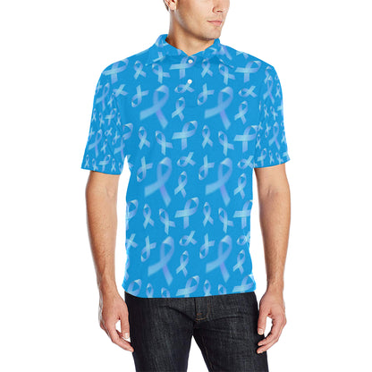 Prostate cancer Pattern Print Design A01 Men Polo Shirt