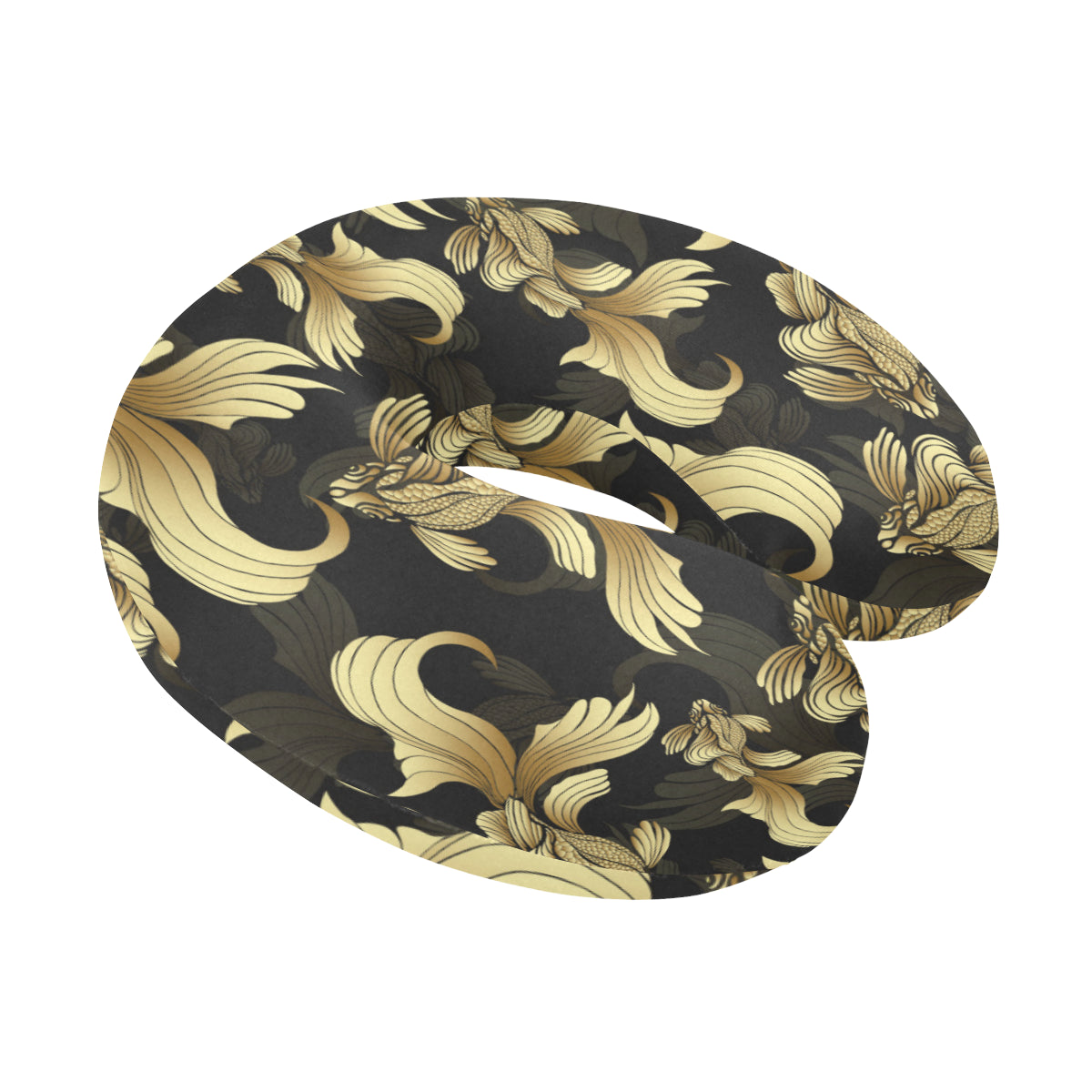 Goldfish Pattern Print Design 02 U-Shaped Travel Neck Pillow