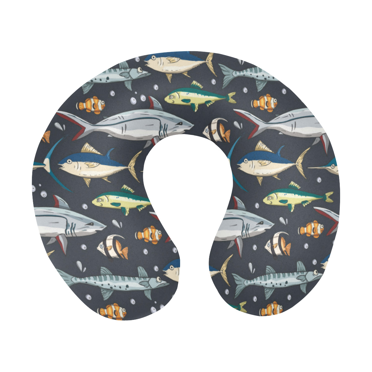 Swordfish Pattern Print Design 04 U-Shaped Travel Neck Pillow