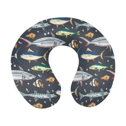 Swordfish Pattern Print Design 04 U-Shaped Travel Neck Pillow