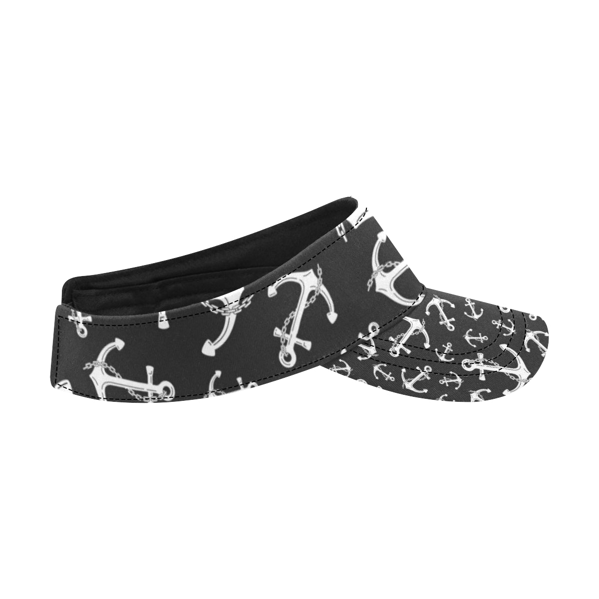 Anchor Black White Unisex Sun Visor