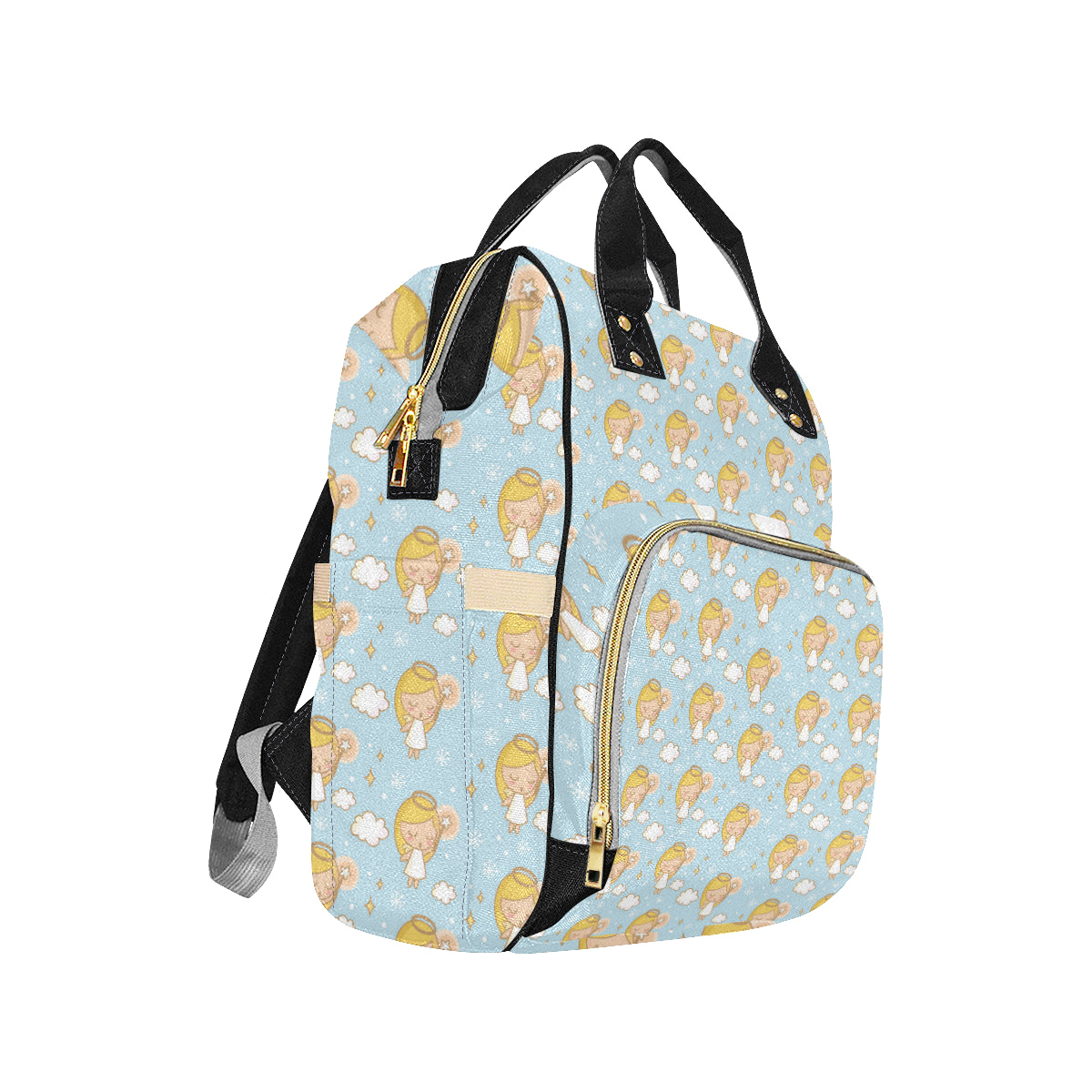 Angel Pattern Print Design 05 Diaper Bag Backpack