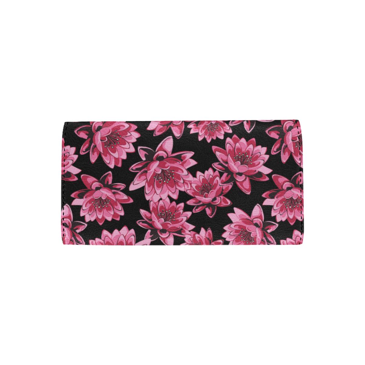 Lotus Pattern Print Design 03 Women's Trifold Wallet