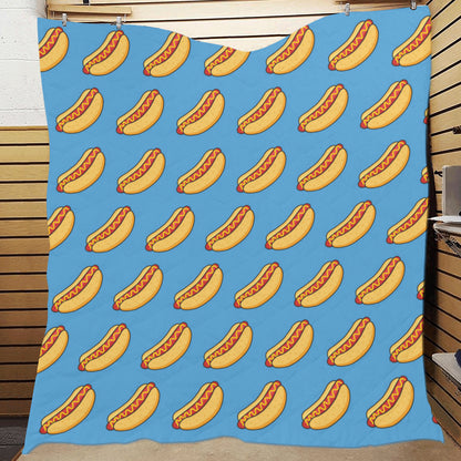 Hot Dog Pattern Print Design 02 Premium Quilt