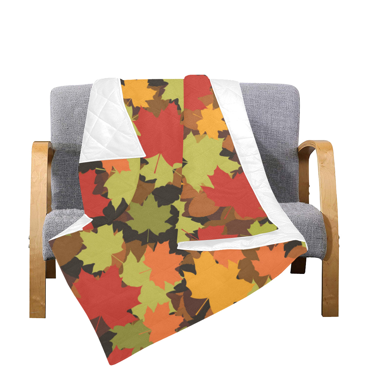 Maple Leaf Pattern Print Design 05 Premium Quilt