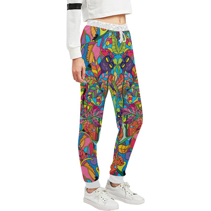 Psychedelic Trippy Flower Print Unisex Sweatpants