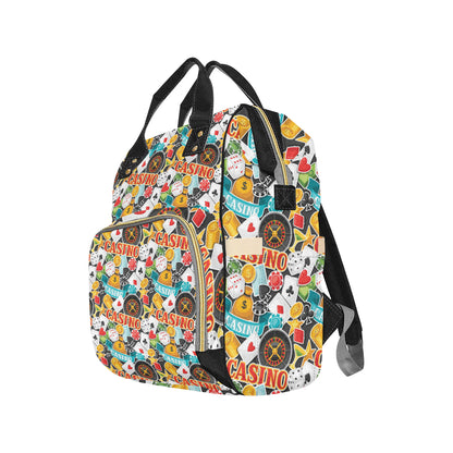 Casino Pattern Print Design 03 Diaper Bag Backpack