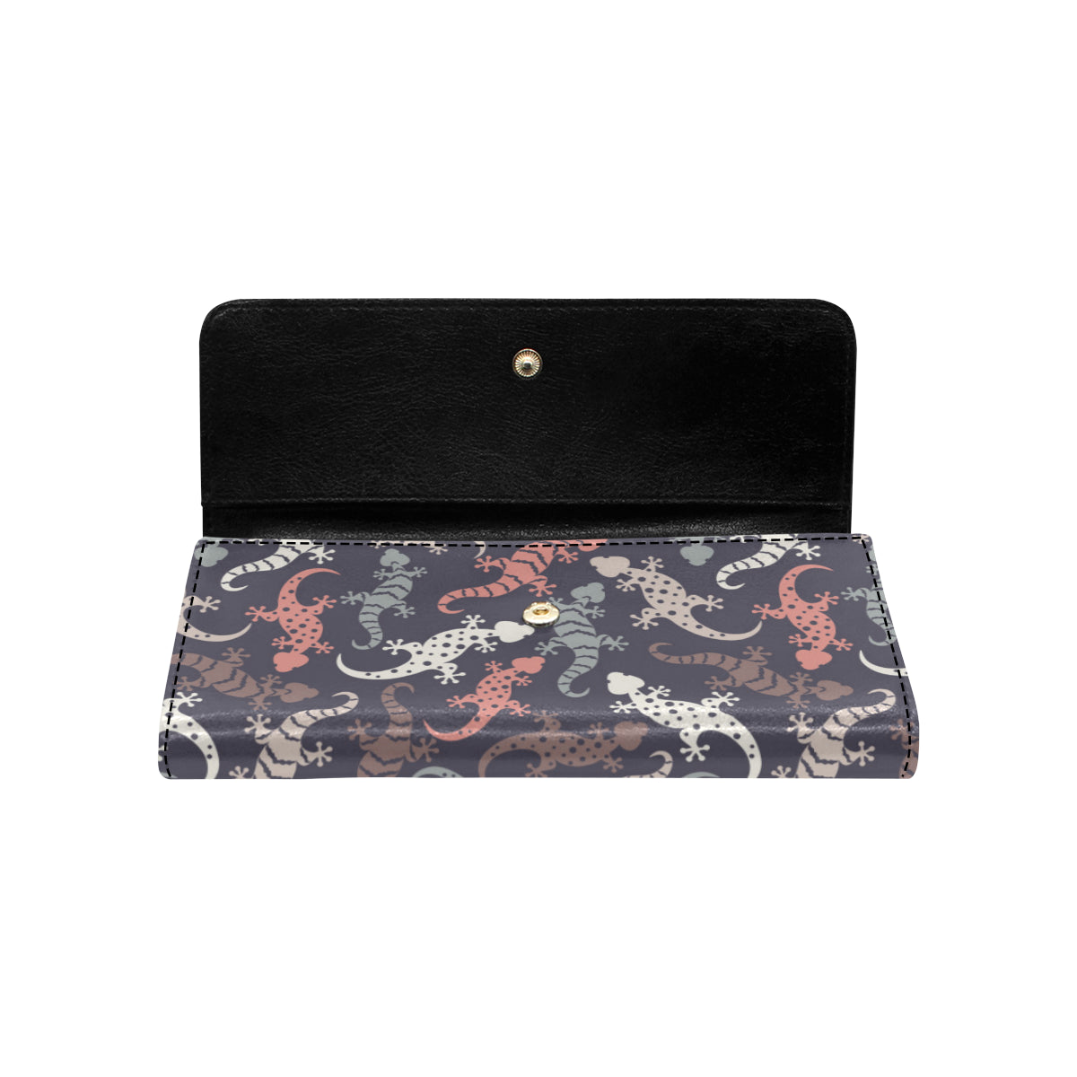 Gecko Pattern Print Design 02 Women's Trifold Wallet