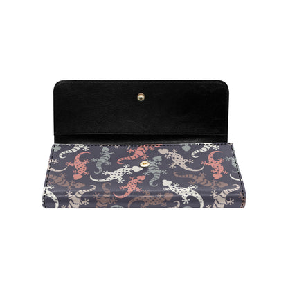 Gecko Pattern Print Design 02 Women's Trifold Wallet