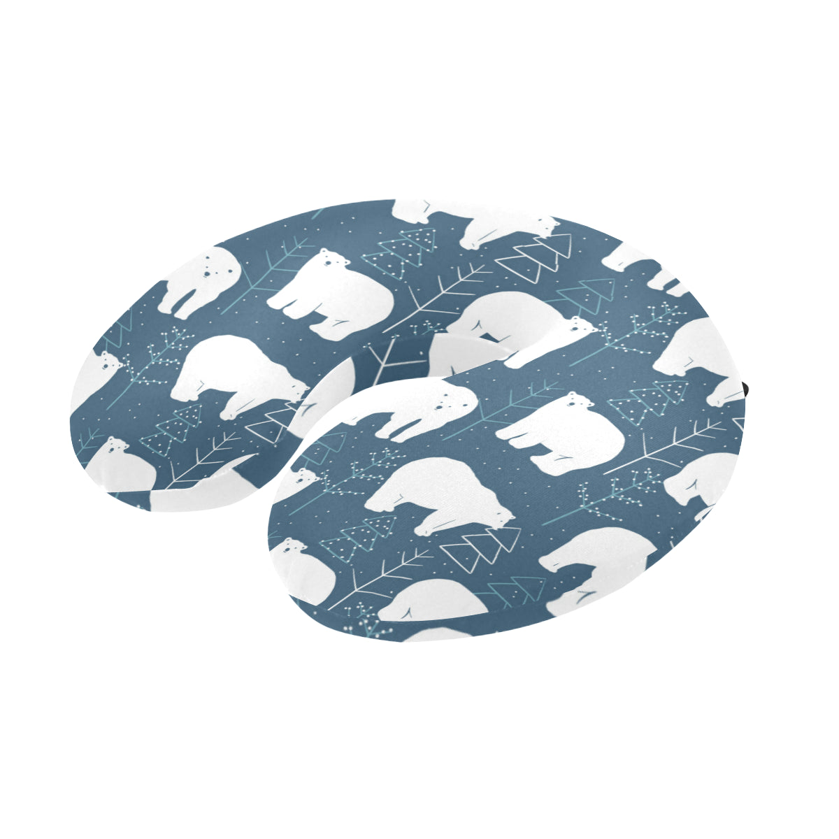 Polar Bear Pattern Print Design A01 U-Shaped Travel Neck Pillow