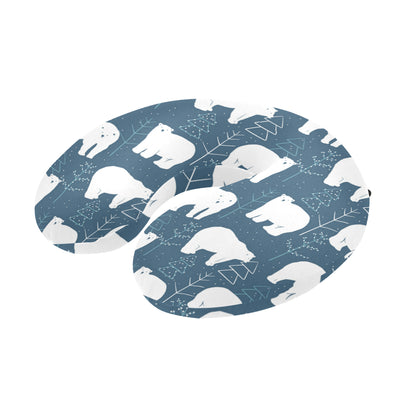 Polar Bear Pattern Print Design A01 U-Shaped Travel Neck Pillow