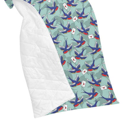 Swallow Bird Pattern Print Design 02 Premium Quilt
