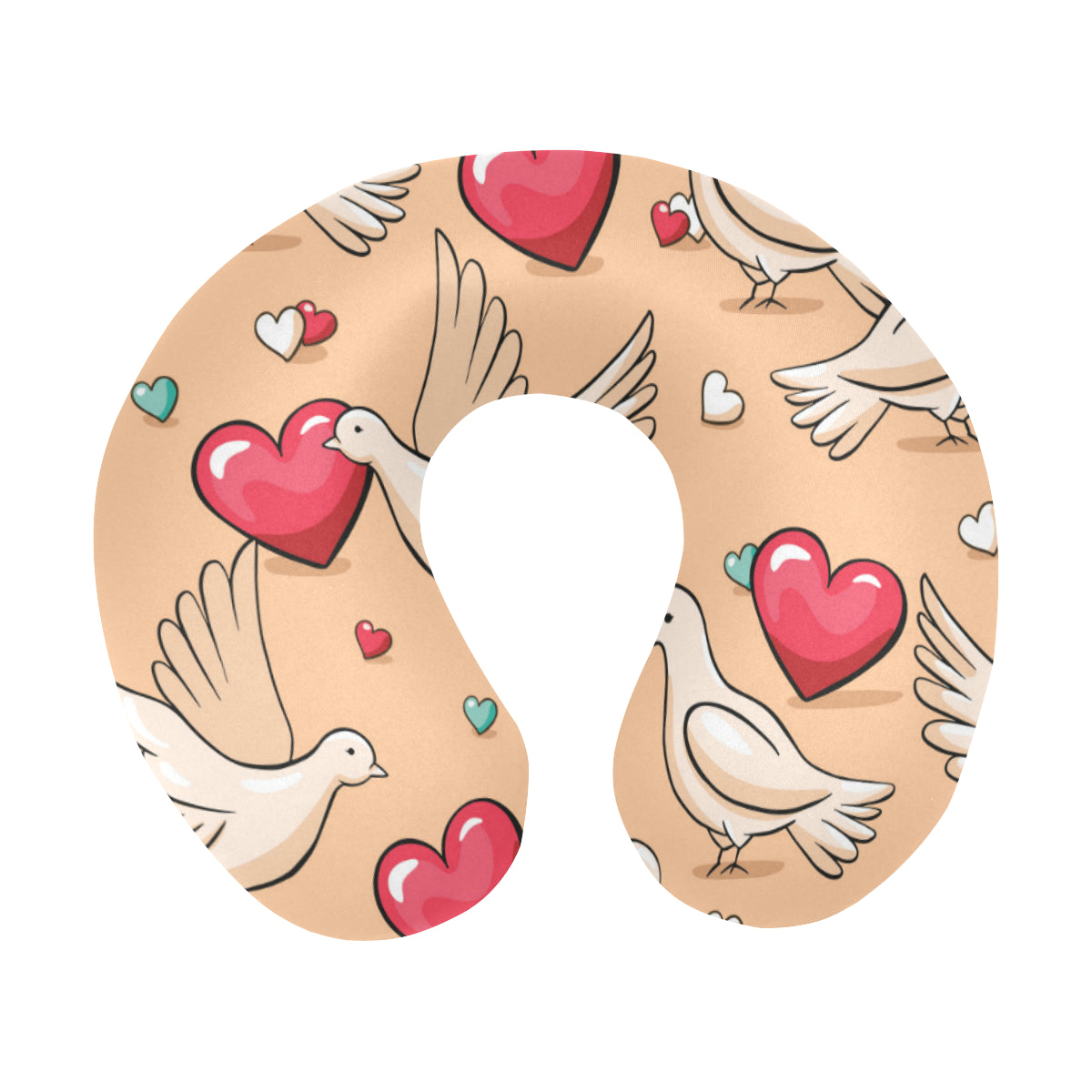 Pigeon Heart Pattern Print Design 04 U-Shaped Travel Neck Pillow