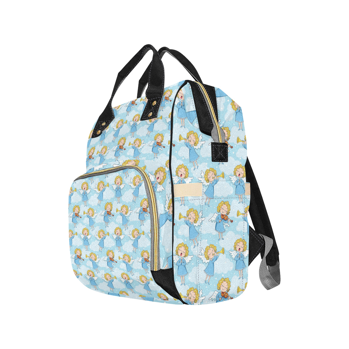 Angel Musician Pattern Print Design 09 Diaper Bag Backpack