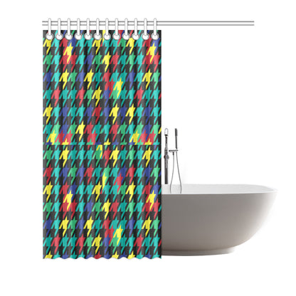 Houndstooth Colorful Pattern Print Design 02 Shower Curtain