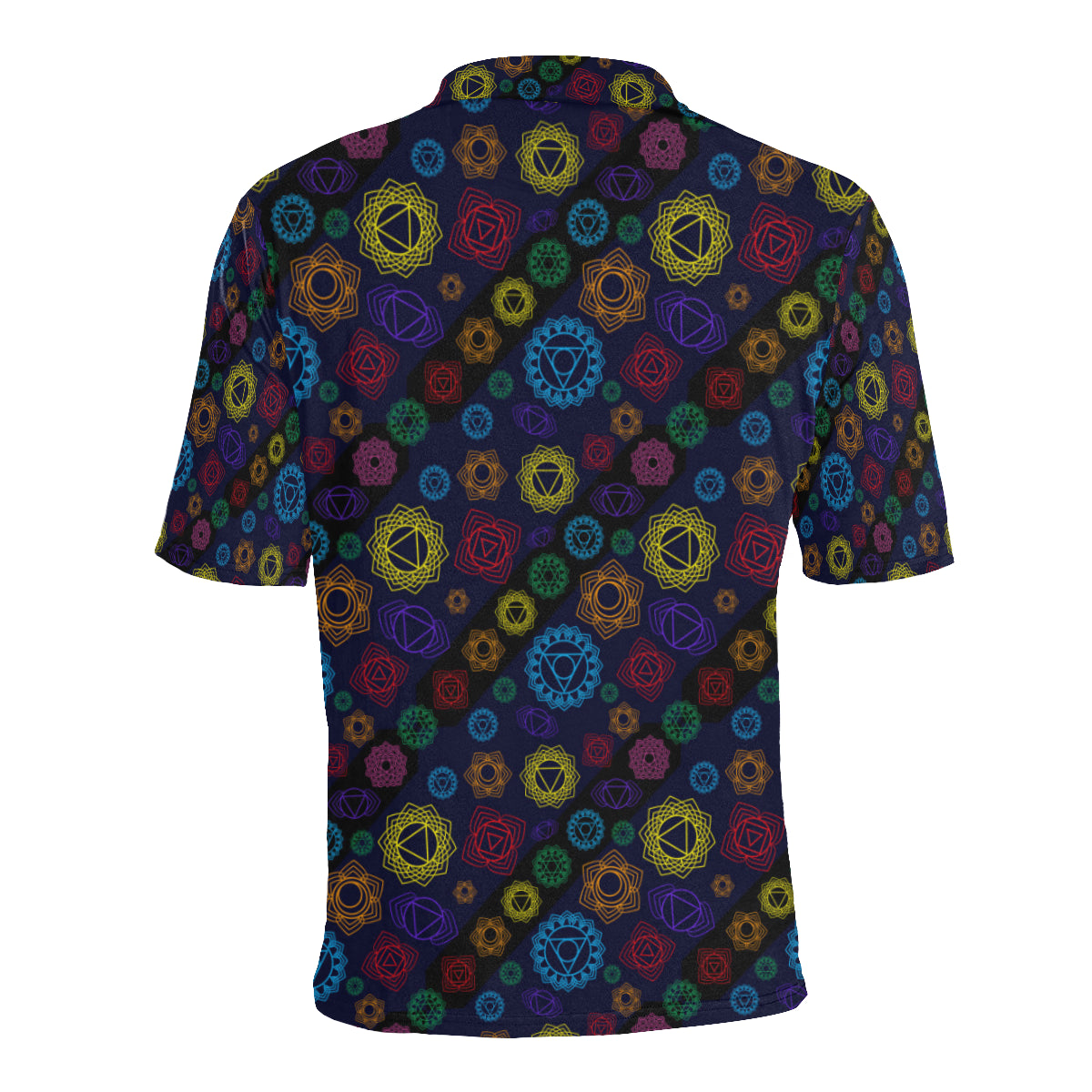 Chakra Colorful Print Pattern Men Polo Shirt