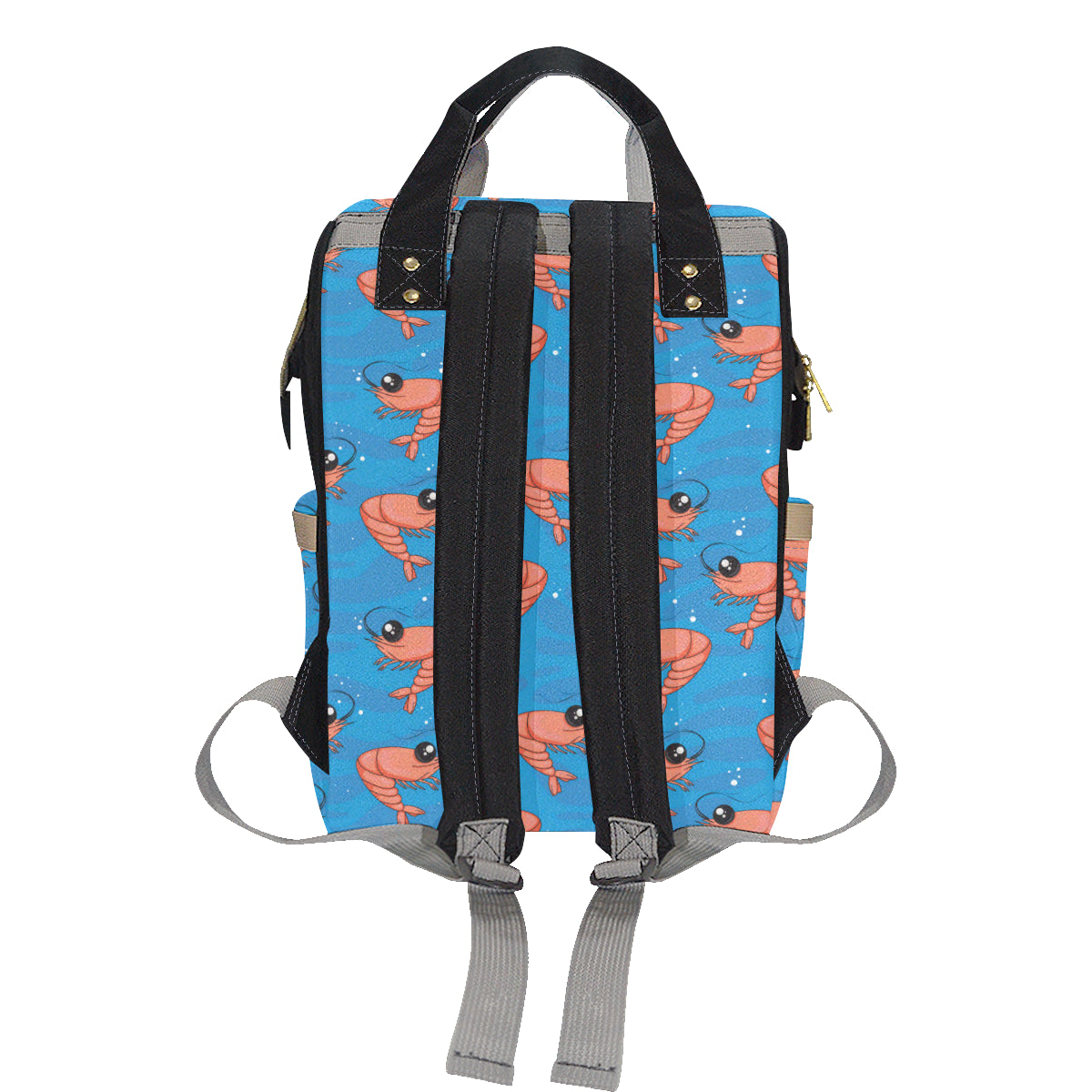 Prawn Cute Pattern Print Design 03 Diaper Bag Backpack