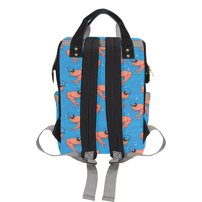 Prawn Cute Pattern Print Design 03 Diaper Bag Backpack